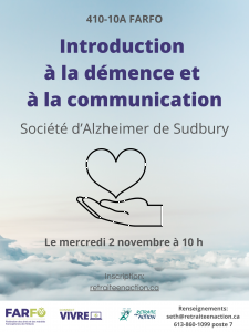 Introduction à la démence et à la communication - Société d’Alzheimer de Sudbury - EN VIRTUEL