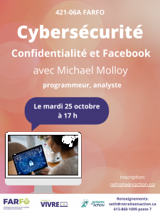 Cybersécurité - Confidentialité et Facebook - Michael Molloy - Programmeur, analyste - EN VIRTUEL