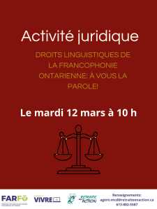Droits linguistiques de la francophonie en Ontario : À vous la parole ! - EN VIRTUEL
